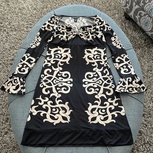 INC Black/Beige Dress Size S